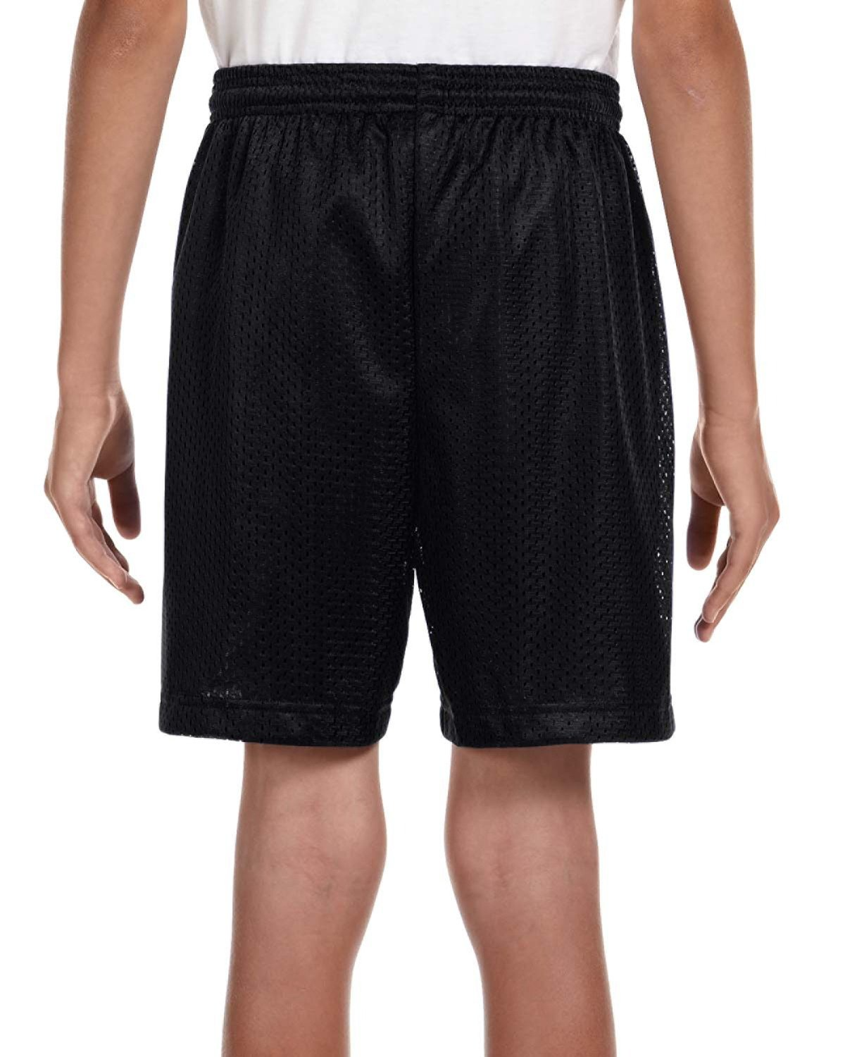 Youth Six Inch Inseam Mesh Short - Black