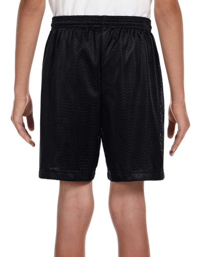 Youth Six Inch Inseam Mesh Short - Black