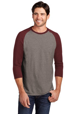 Unisex Perfect Tri 3/4-Sleeve Raglan - Maroon Fr / Gray French