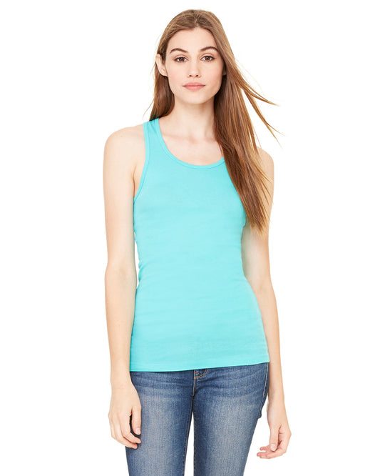 Women's Sheer Mini Rib Racerback Tank - Teal