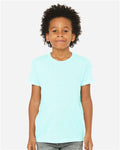 BELLA + CANVAS 3413Y Ice Blue Triblend — on model front