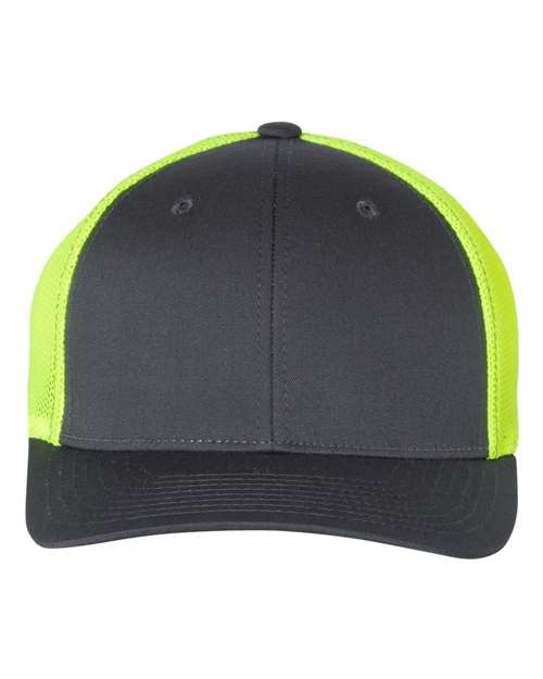 Richardson 110 Charcoal/ Neon Yellow — front