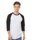 Tultex 0245TC - Unisex Fine Jersey Raglan Tee - White/ Black