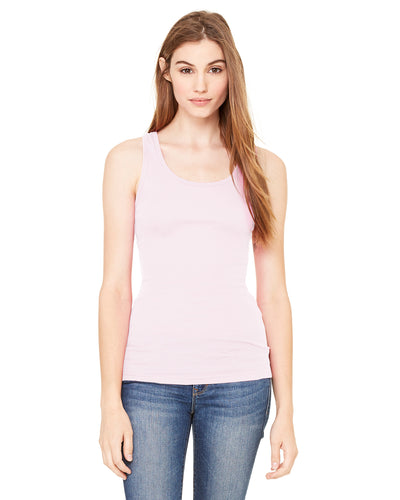 Women's Sheer Mini Rib Racerback Tank - Pink