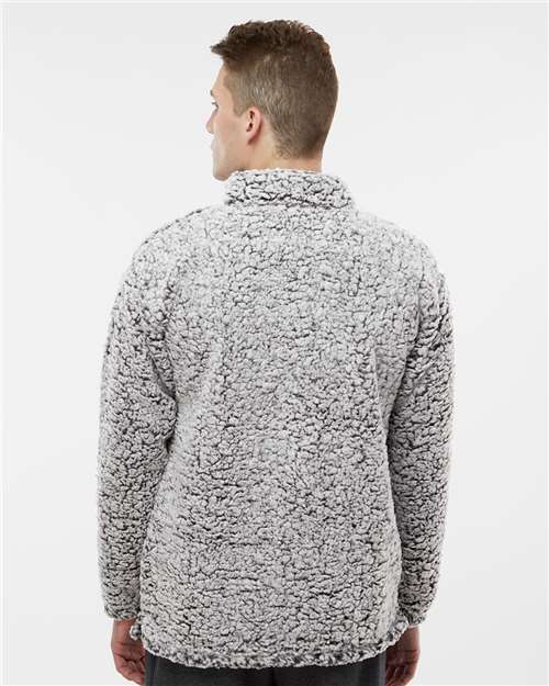 J. America 8454 Black Heather — on model back