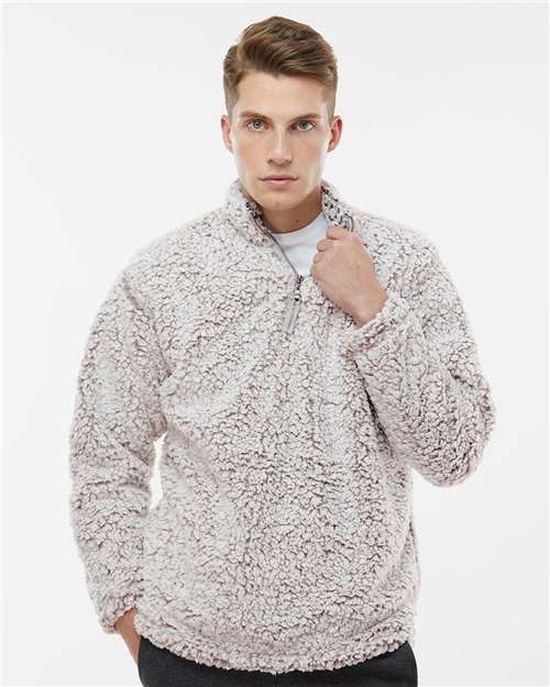 J. America 8454 Oatmeal Heather — on model front