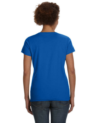 Women's V-Neck Fine Jersey T-Shirt - Royal