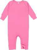 Infant Long-Sleeve Baby Rib Coverall - Raspberry
