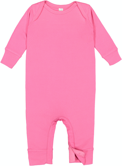 Infant Long-Sleeve Baby Rib Coverall - Raspberry