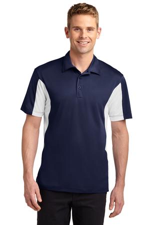 Men's Side Blocked Micropique Sport-Wick Polo - True Navy / White