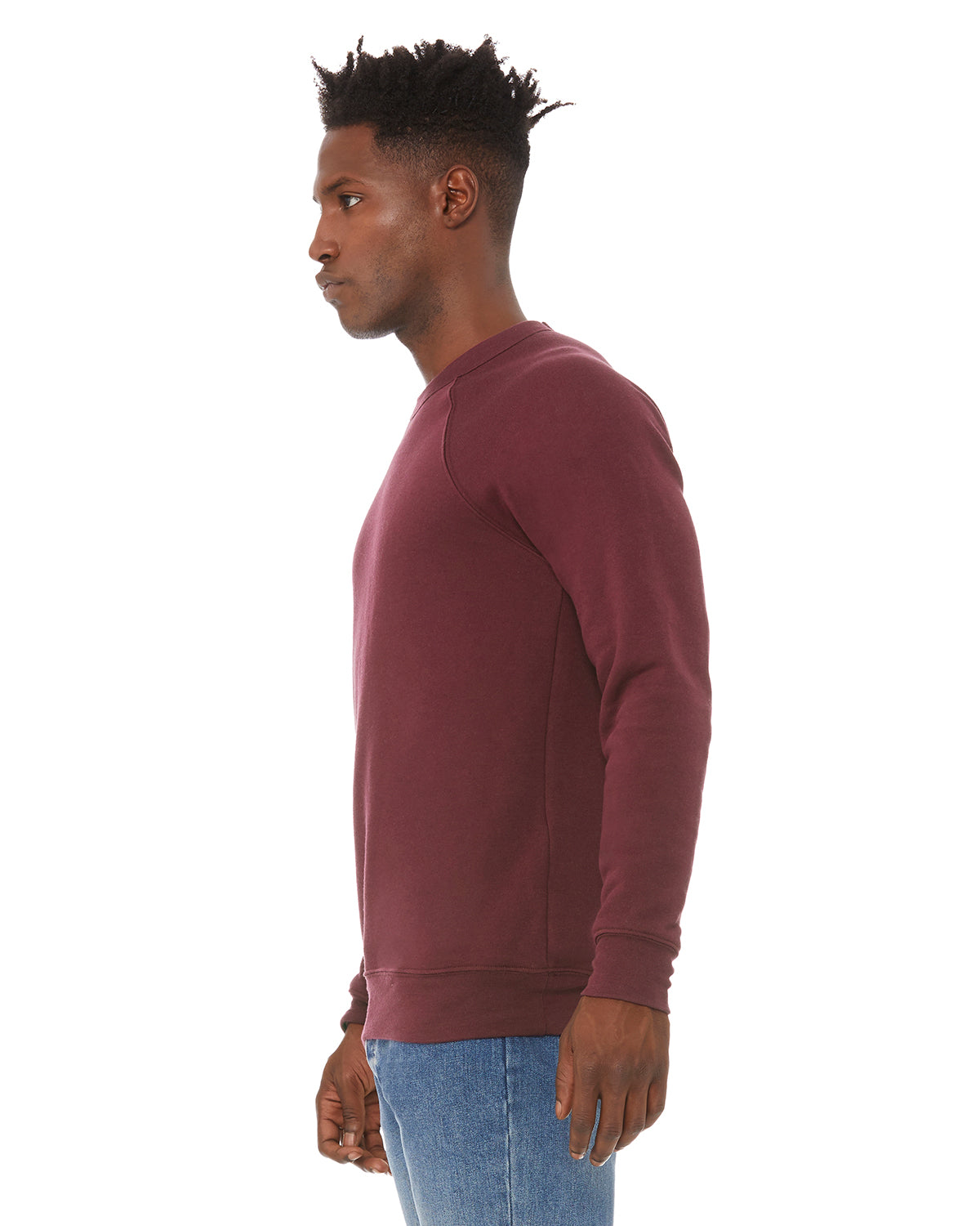 Unisex Sponge Fleece Raglan Sweatshirt - Maroon