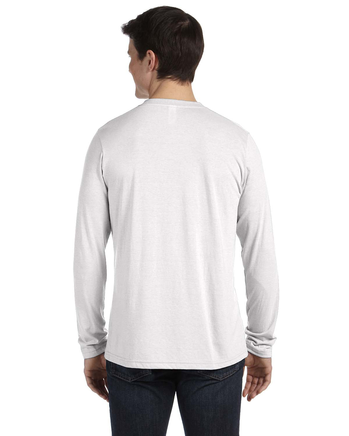 Unisex Jersey Long-Sleeve V-Neck T-Shirt - White Fleck Triblend