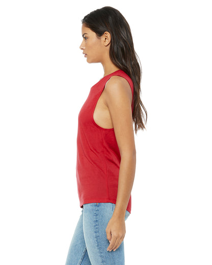 Women's Flowy Scoop Muscle Tank - Red