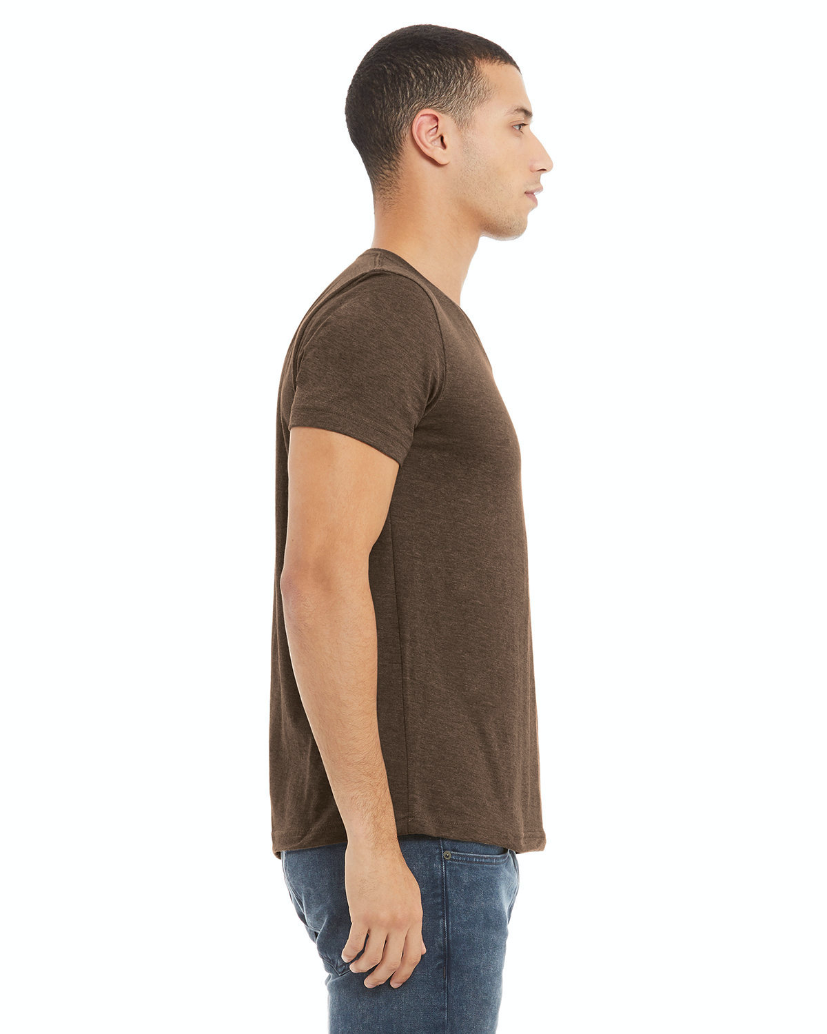Unisex Jersey Short-Sleeve V-Neck T-Shirt - Heather Brown