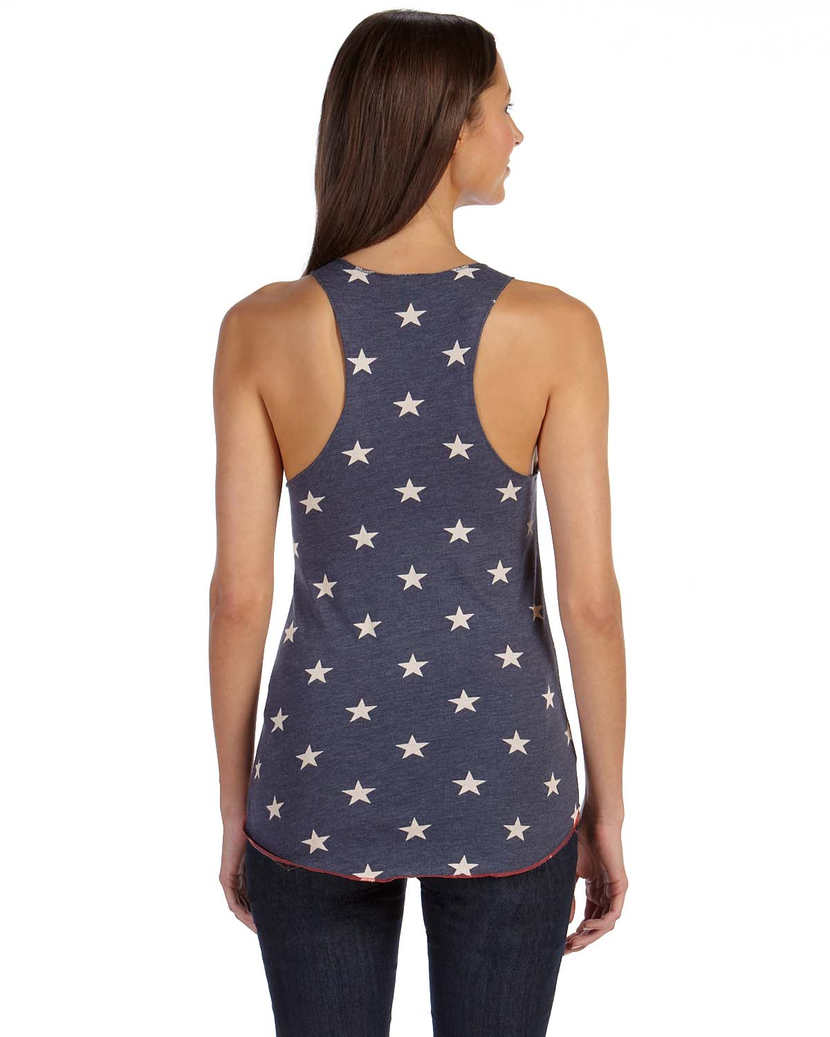 Women's Meegs Printed Racerback Eco-Jersey™ Tank - Stars