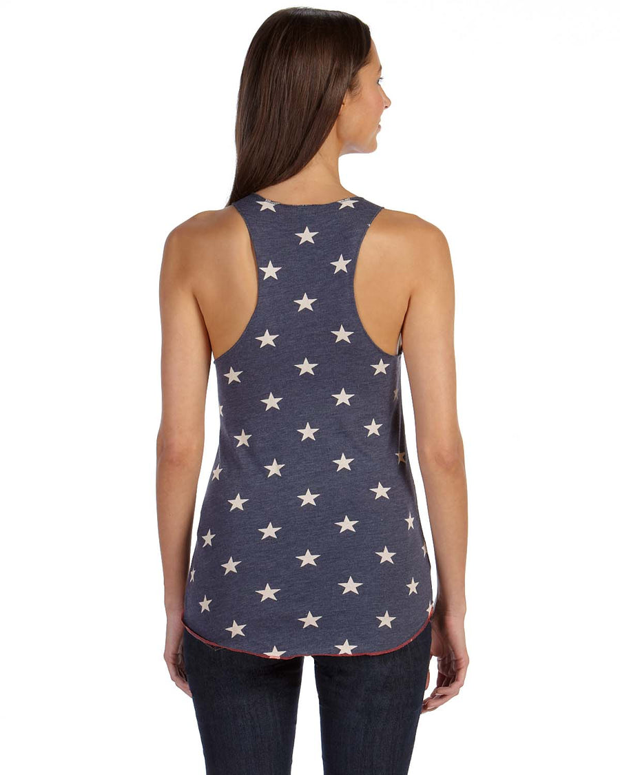 Women's Meegs Printed Racerback Eco-Jersey™ Tank - Stars