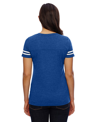 Women's Football T-Shirt - Vintage Royal / Blend White
