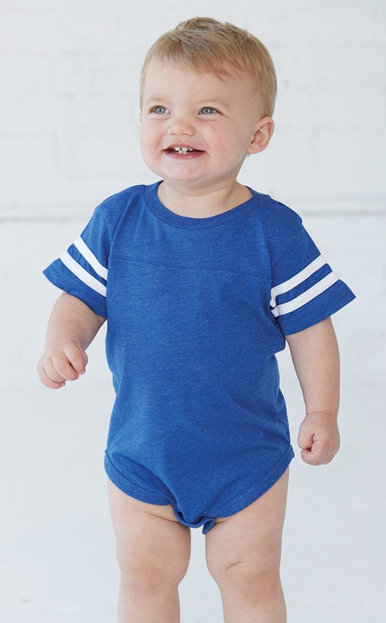 Infant Football Bodysuit - Vintage Royal / Blend White