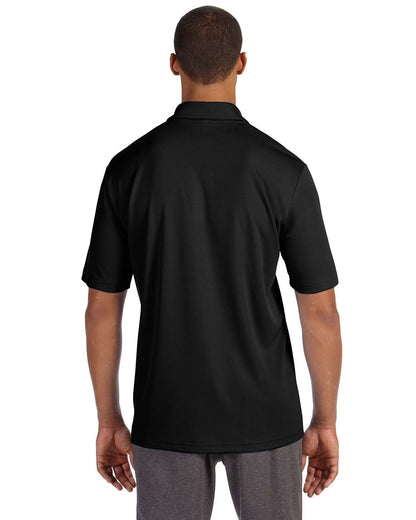Unisex Performance Three-Button Mesh Polo - Black
