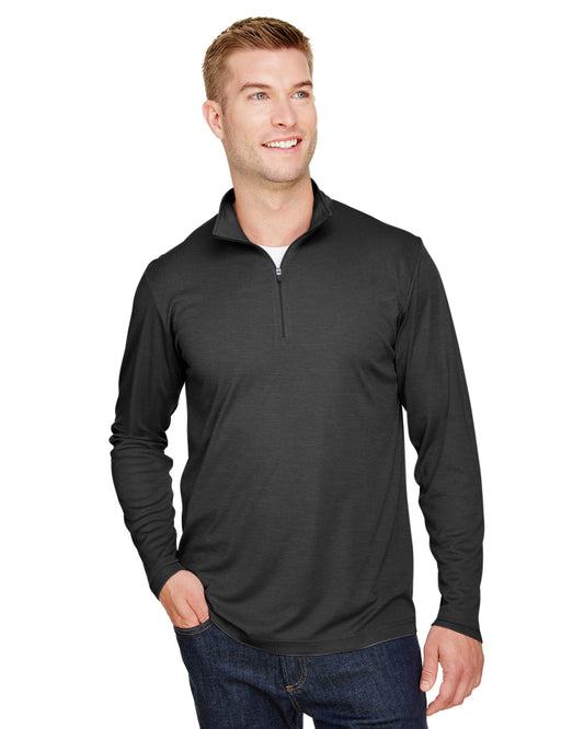 Men's Zone Sonic Heather Performance Quarter-Zip - Black Heather