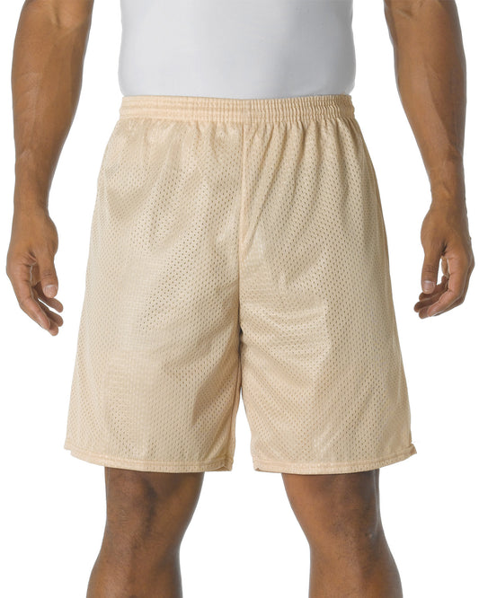 Unisex Nine Inch Inseam Mesh Short - Vegas Gold