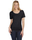 Bella + Canvas 6406 - Missy Short-Sleeve Scoop Neck T-Shirt - Black