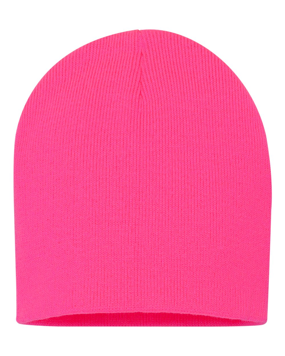 8" Knit Beanie - Neon Pink