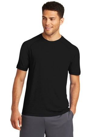 Unisex PosiCharge Tri-Blend Wicking Raglan Tee - Black Triad So