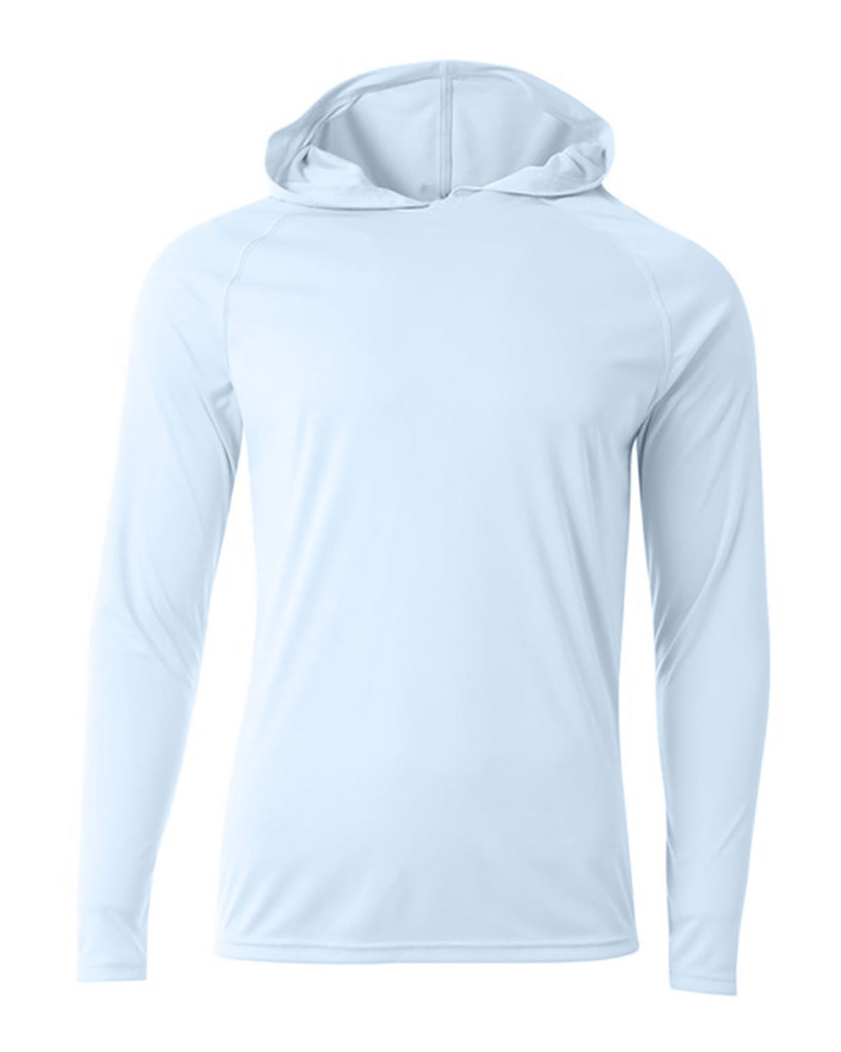 A4 Unisex Cooling Long Sleeve Hooded Tee - Pastel Blue