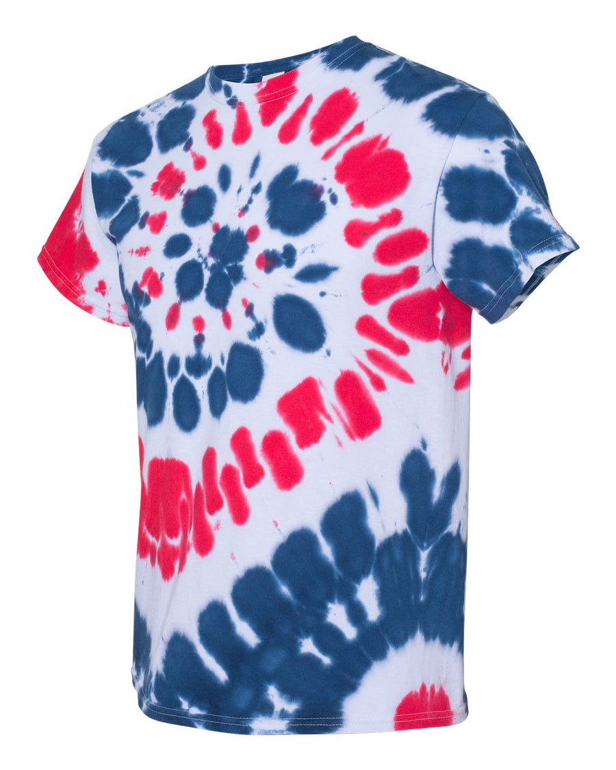 Unisex Multi-Color Spiral Short Sleeve T-Shirt - Usa