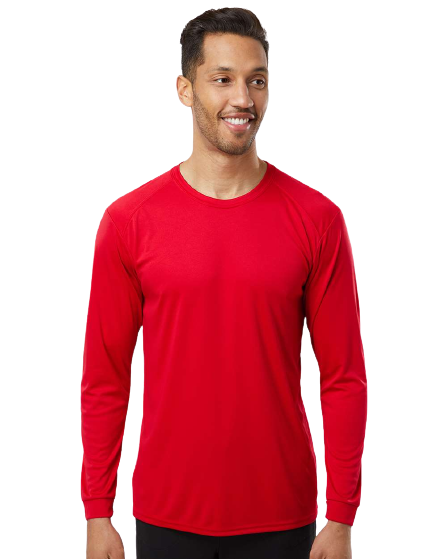 Unisex Long Sleeve Performance Tee - Red