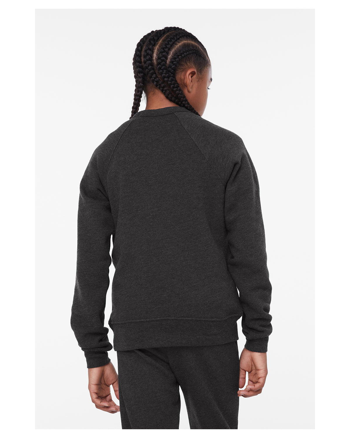 Youth Sponge Fleece Raglan Sweatshirt - Heather Dark Gray