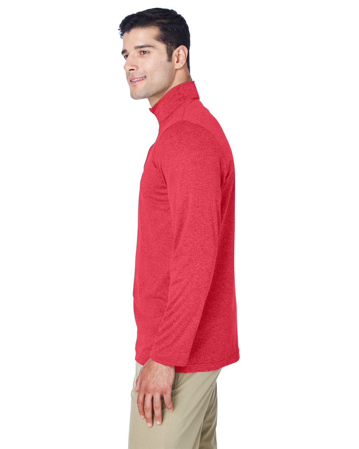 Men's Cool & Dry Heathered Performance Quarter-Zip - Red Heather