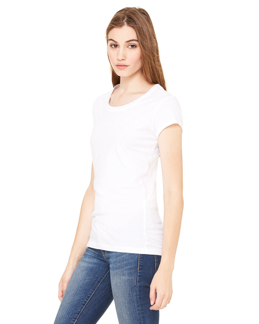 Women's Sheer Mini Rib Short-Sleeve T-Shirt - White