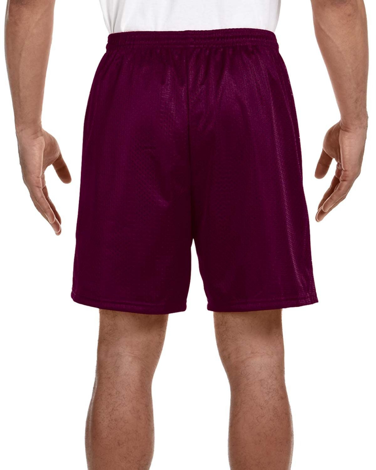 Unisex Seven Inch Inseam Mesh Short - Maroon