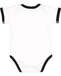 Infant Baby Rib Bow Tie Bodysuit - White / Black