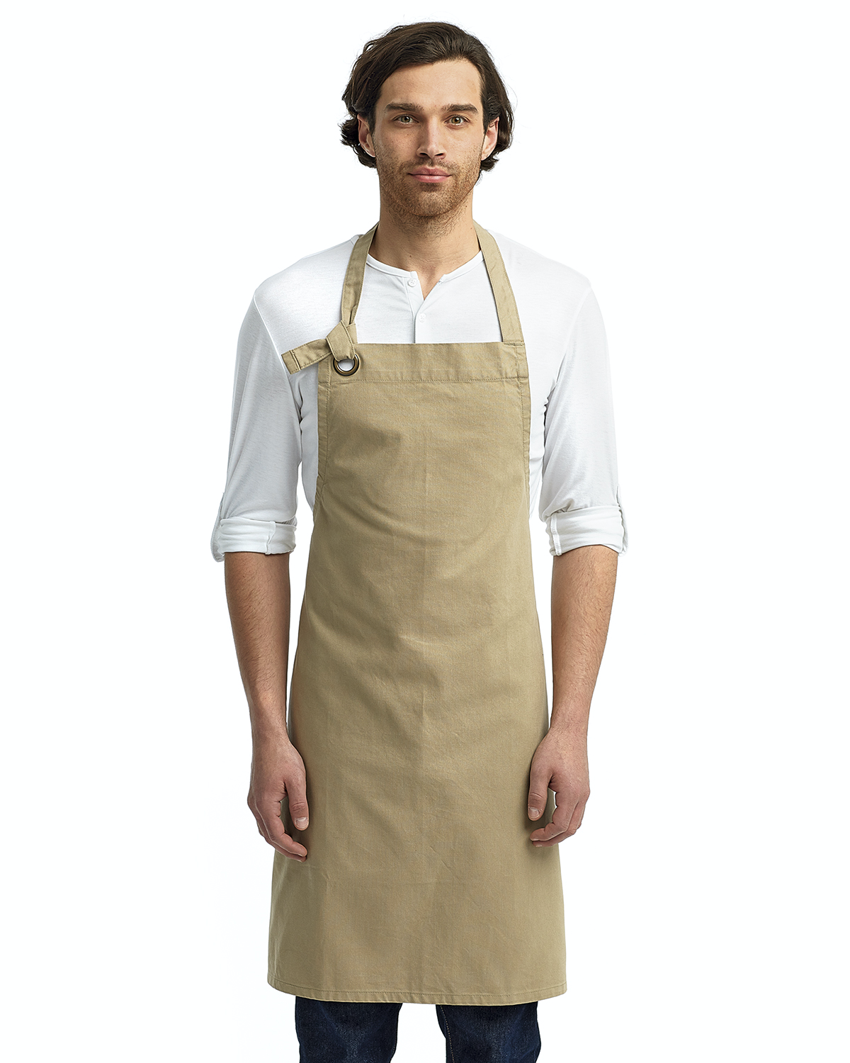Unisex Calibre Heavy Cotton Canvas Bib Apron - Khaki