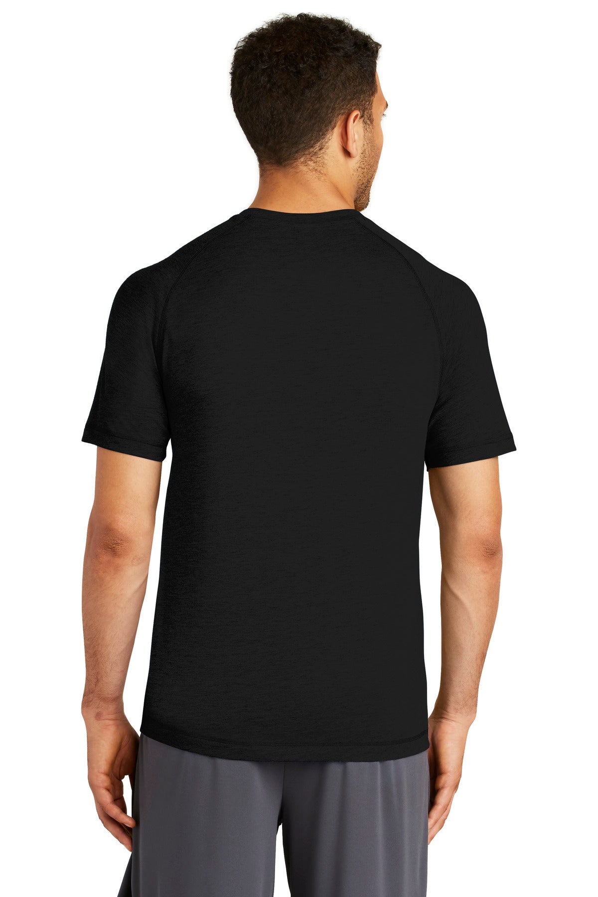 Unisex PosiCharge Tri-Blend Wicking Raglan Tee - Black Triad So