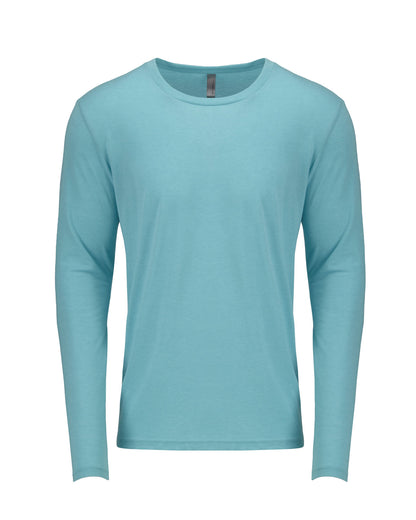 Men's Triblend Long-Sleeve Crew - Tahiti Blue