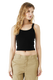 Bella + Canvas 1012BE - Women's Micro Ribbed Scoop Tank - Solid Black Blend