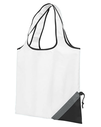 Latitiudes Foldaway Shopper Tote - White / Black