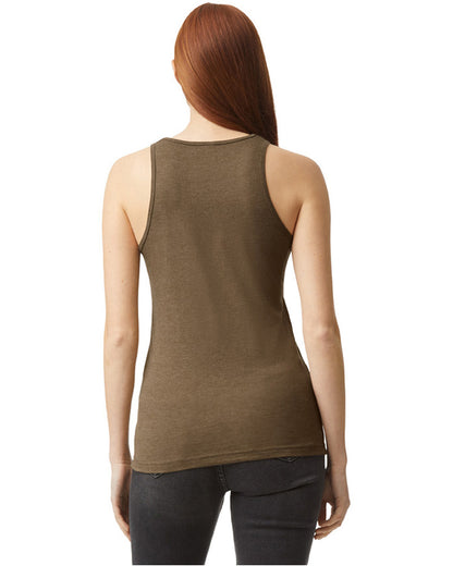 Women's CVC Racerneck Tank - Heather Army