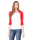 Bella + Canvas B2000 - Women's Baby Rib 3/4-Sleeve Contrast Raglan T-Shirt - White / Red