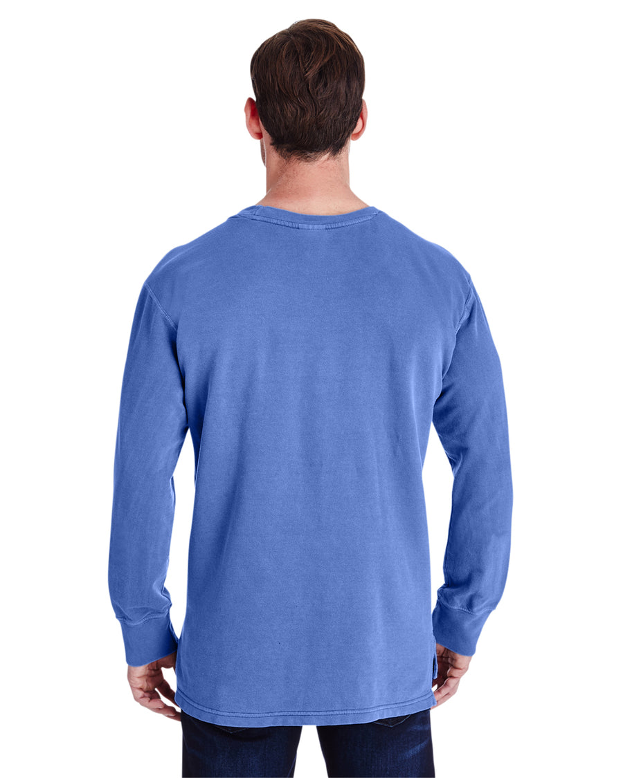Unisex French Terry Crew With Pocket - Flo Blue