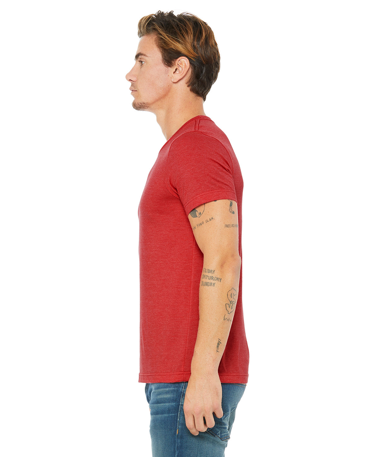 Unisex Heather CVC T-Shirt - Heather Red