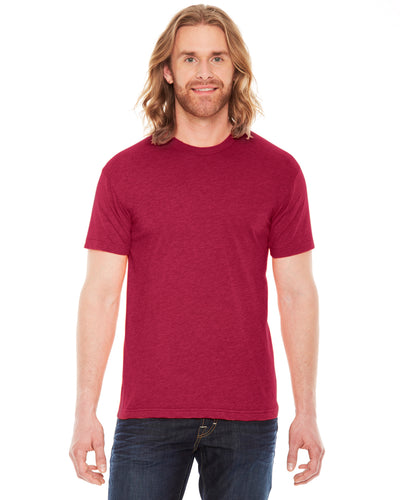 Unisex Poly-Cotton USA Made Crewneck T-Shirt - Heather Red