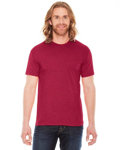 Unisex Poly-Cotton USA Made Crewneck T-Shirt - Heather Red
