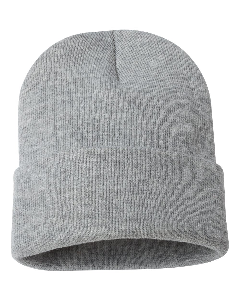 12" Solid Knit Beanie - Heather Gray