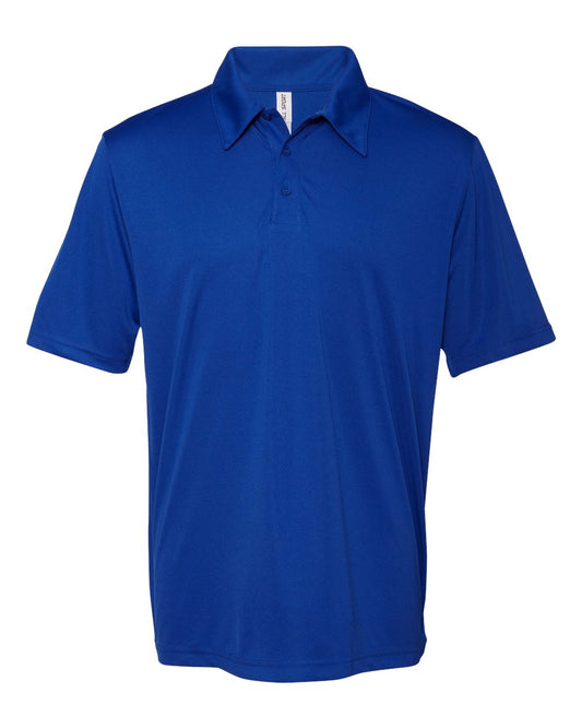 Unisex Performance Three-Button Mesh Polo - Sport Royal