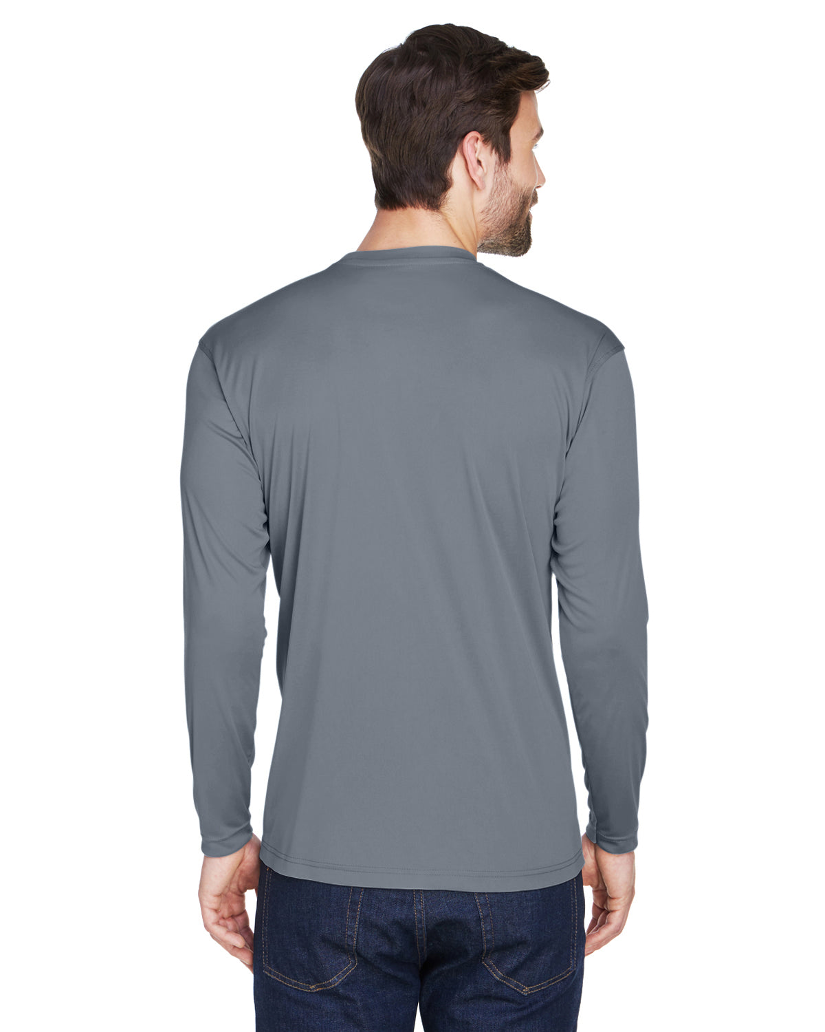 Unisex Cool & Dry Sport Long-Sleeve Performance Interlock T-Shirt - Charcoal